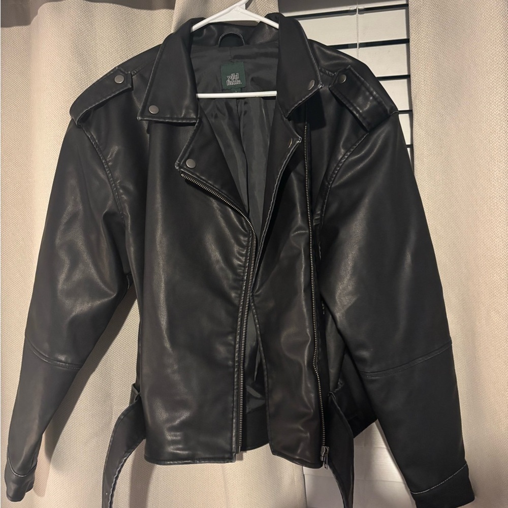 Faux Black Moto Leather Jacket